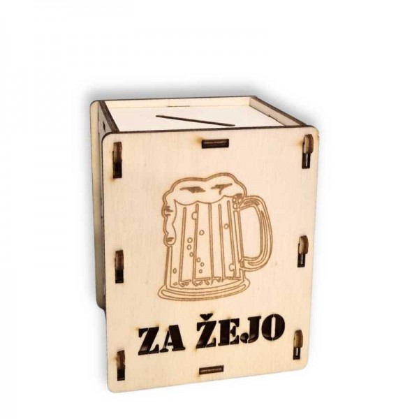 Leseni hranilnik za denar - za žejo